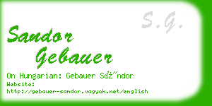 sandor gebauer business card